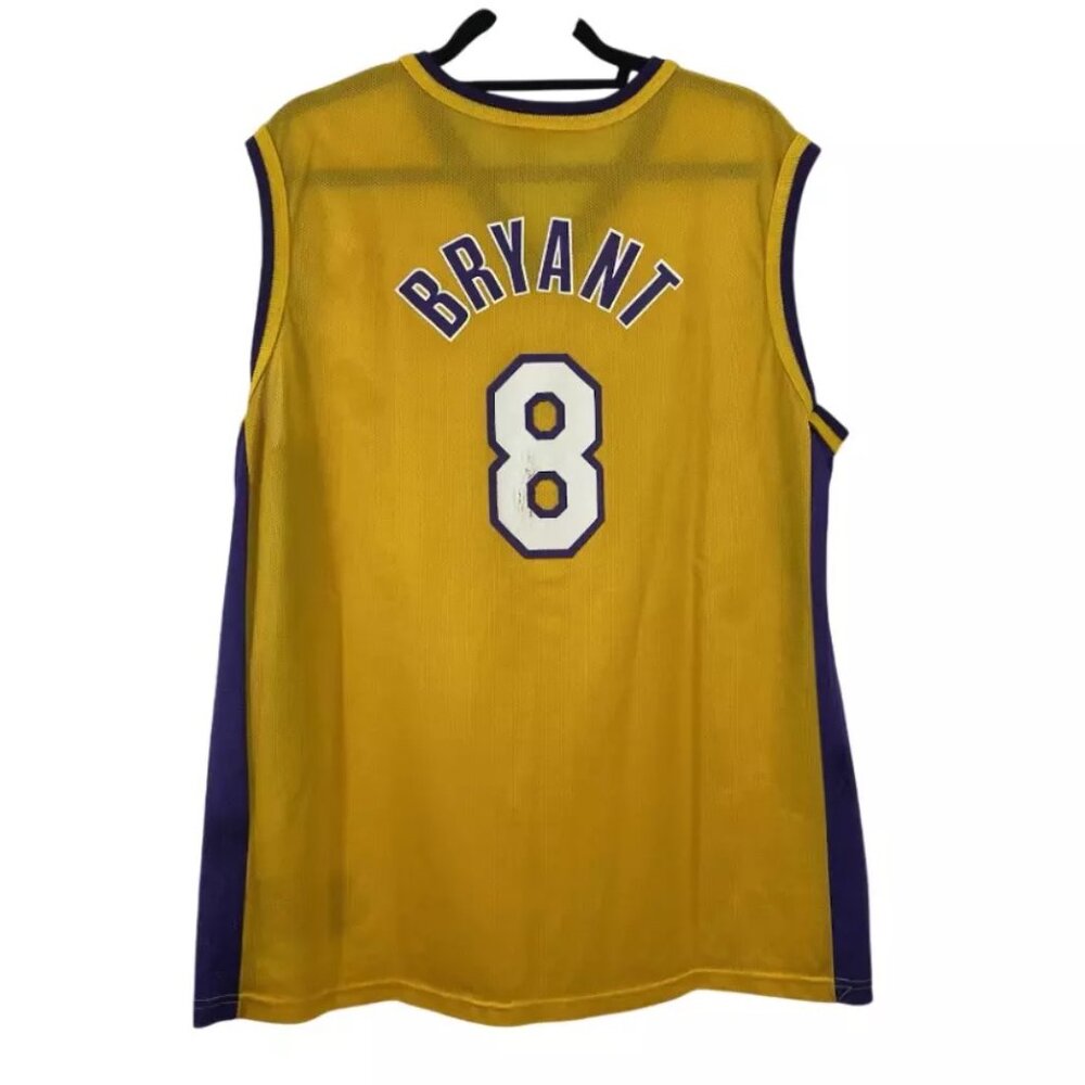 VTG Champion Los Angeles Lakers Kobe Bryant #8 Yellow NBA Jersey Size Large - Picture 2 of 7